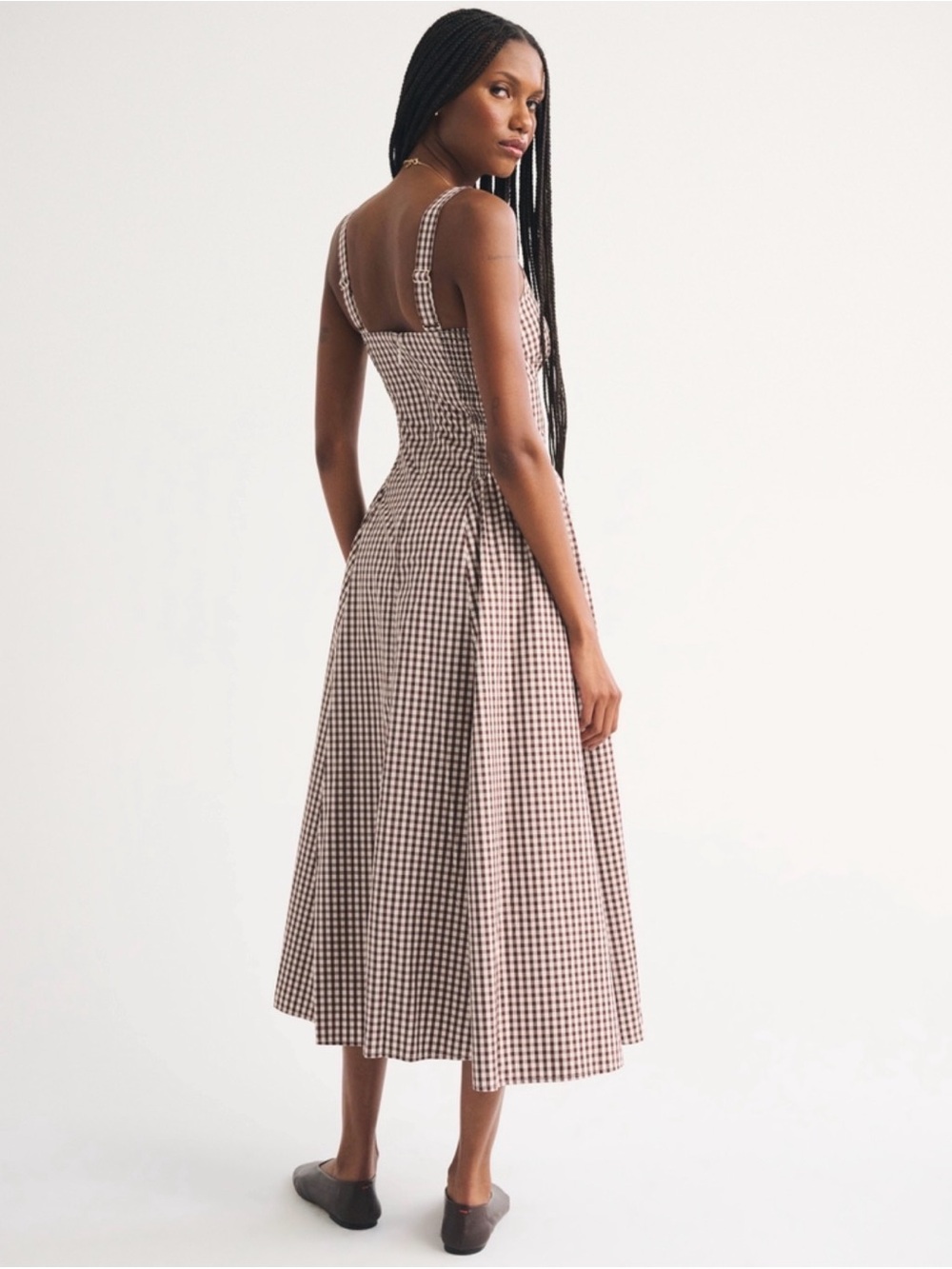 100% Cotton A&F Dylan Bra-free Midi Dress - Picture 4 of 7